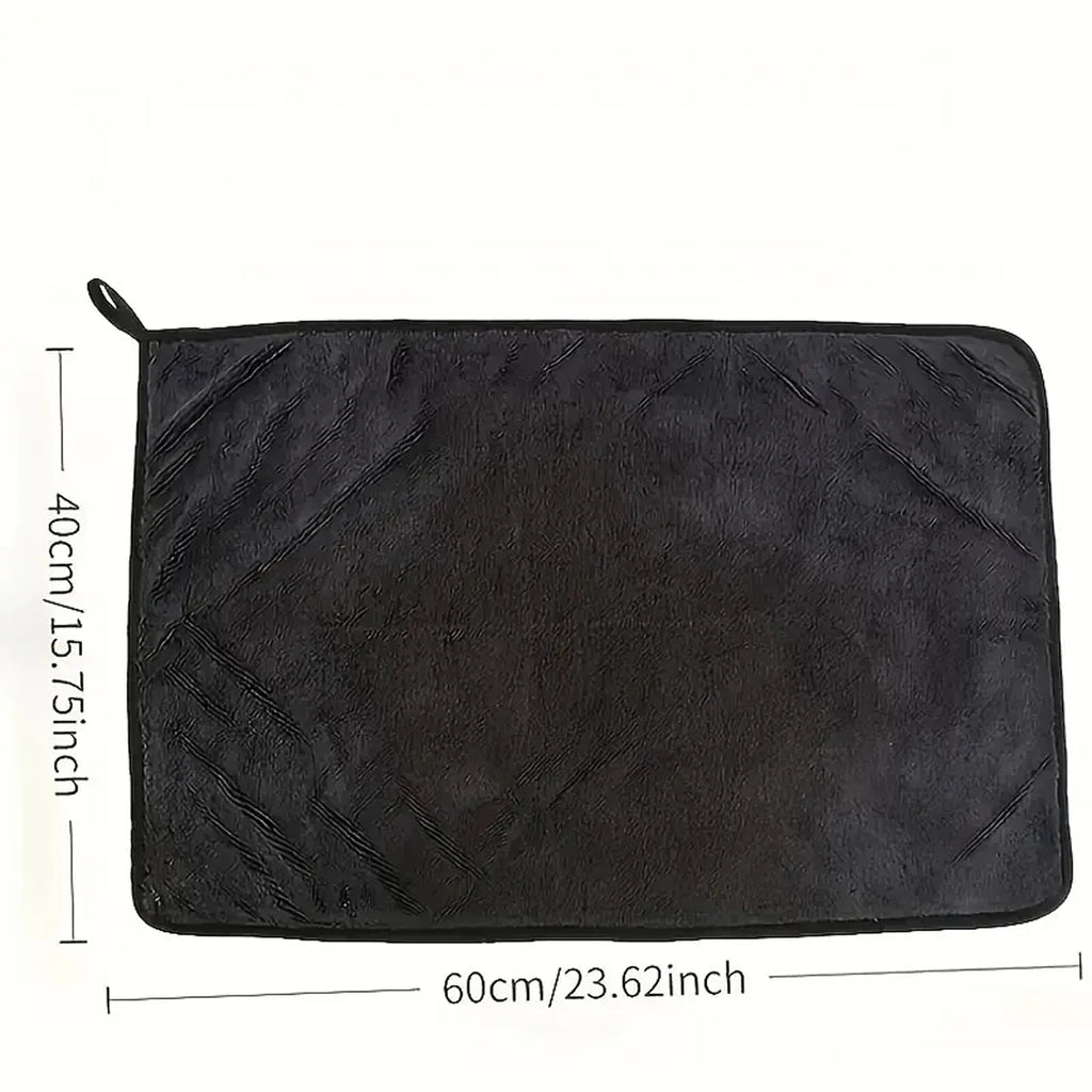 Dark Gray Microfiber Car Towel - Oversized, Strong Absorbent Cleaning Cloth