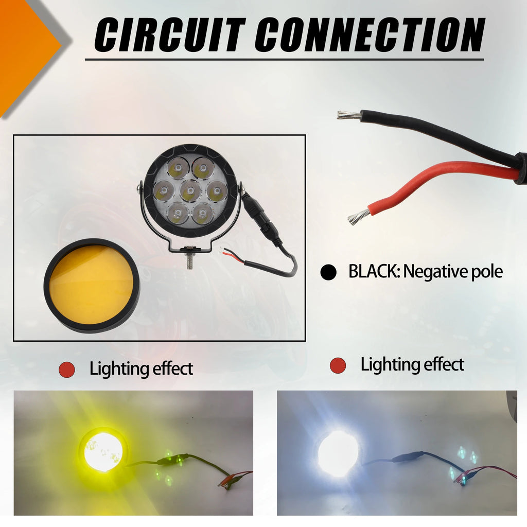 Motorcycle LED Spotlights - 4.5" ATV UTV Off-Road Auxiliary Driving Lights
