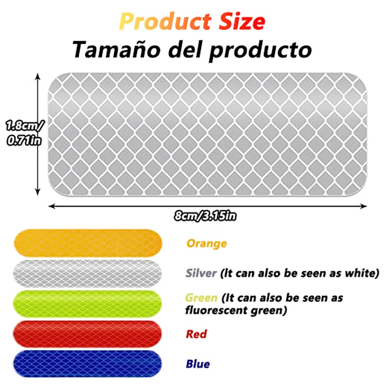 Helmet Safety Reflective Warning Stickers - Waterproof High-Visibility Strip (10pc)