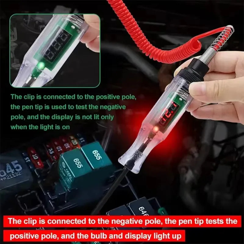 Car Voltage Circuit Tester - 6V/24V Electric Test Pen with Light