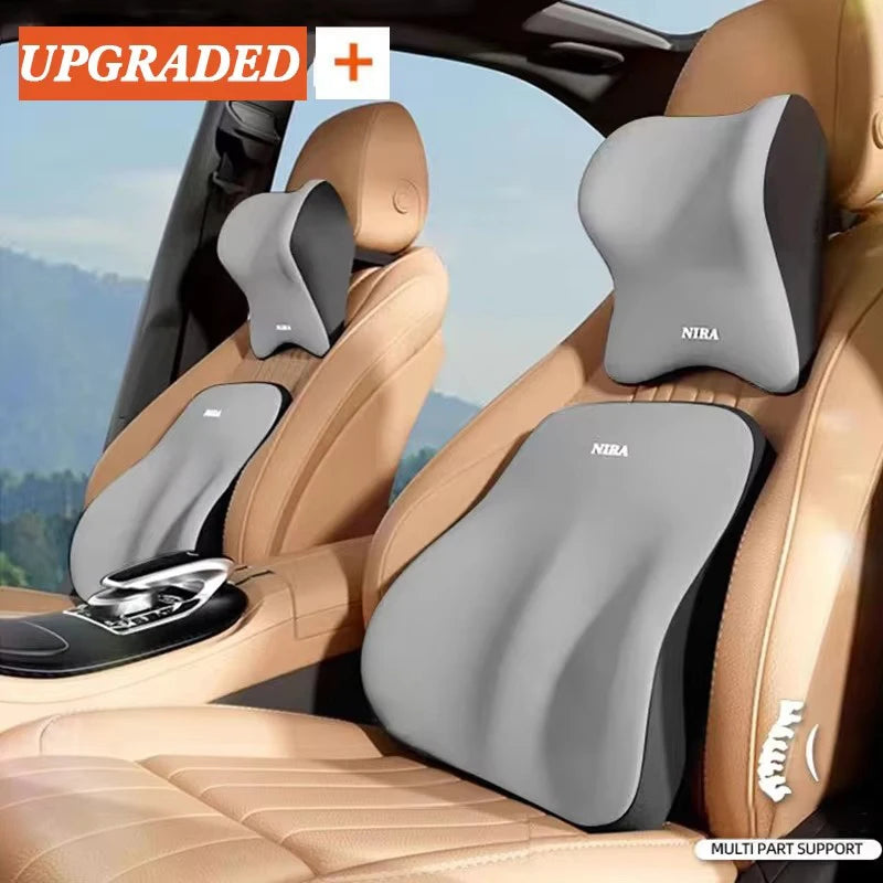 Memory Foam Car Headrest & Lumbar Support Pillow
