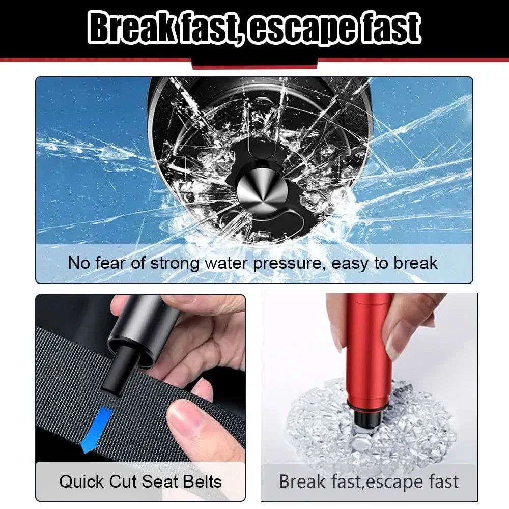 2-in-1 Car Emergency Escape Tool – Window Breaker & Seat Belt Cutter
