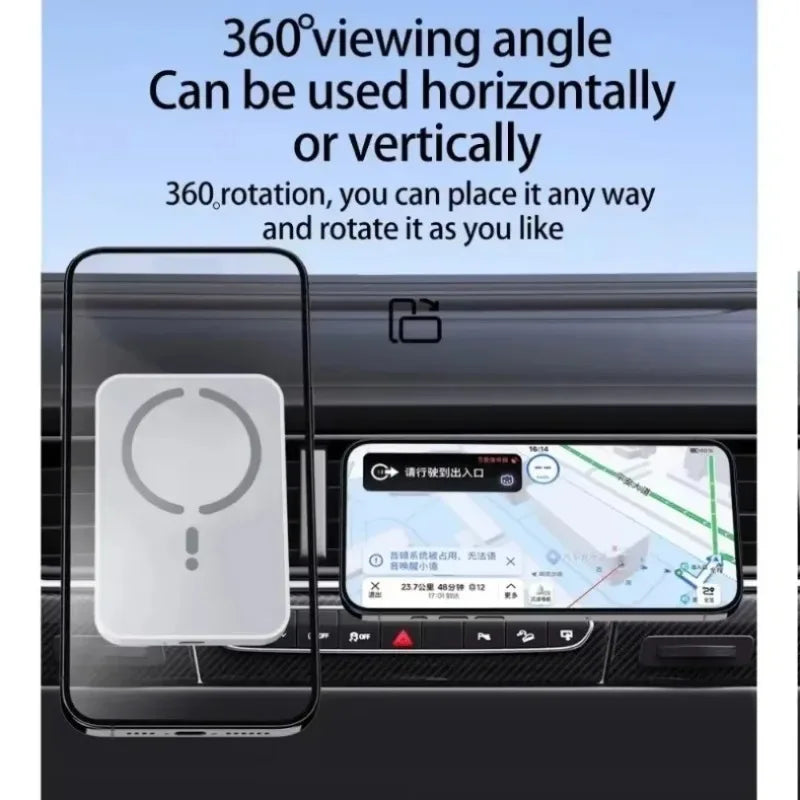 15W MagSafe Magnetic Wireless Car Charger – Fast Charging Air Vent Phone Holder for iPhone & Android