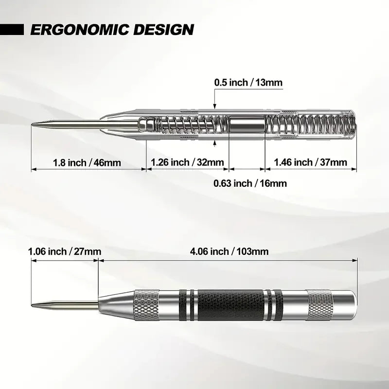 Automatic Center Punch – Spring-Loaded Hole Marker for Wood & Metal