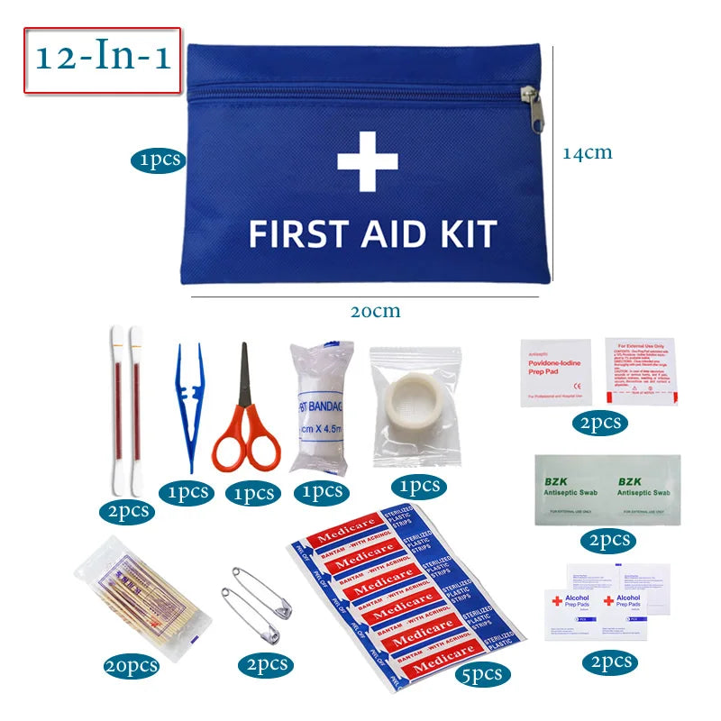 50pcs Portable First Aid Kit - Car Emergency Medical Bag