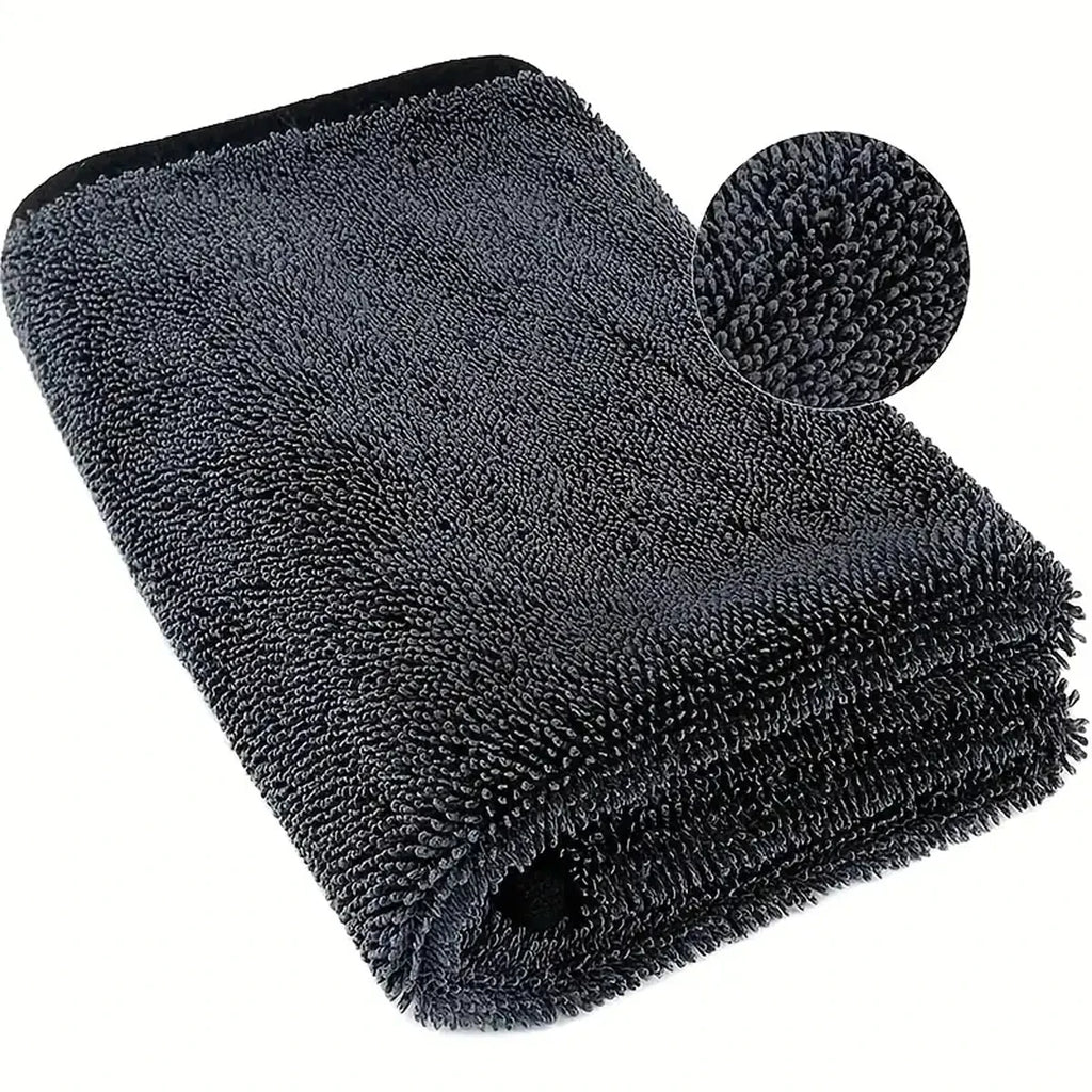 Dark Gray Microfiber Car Towel - Oversized, Strong Absorbent Cleaning Cloth