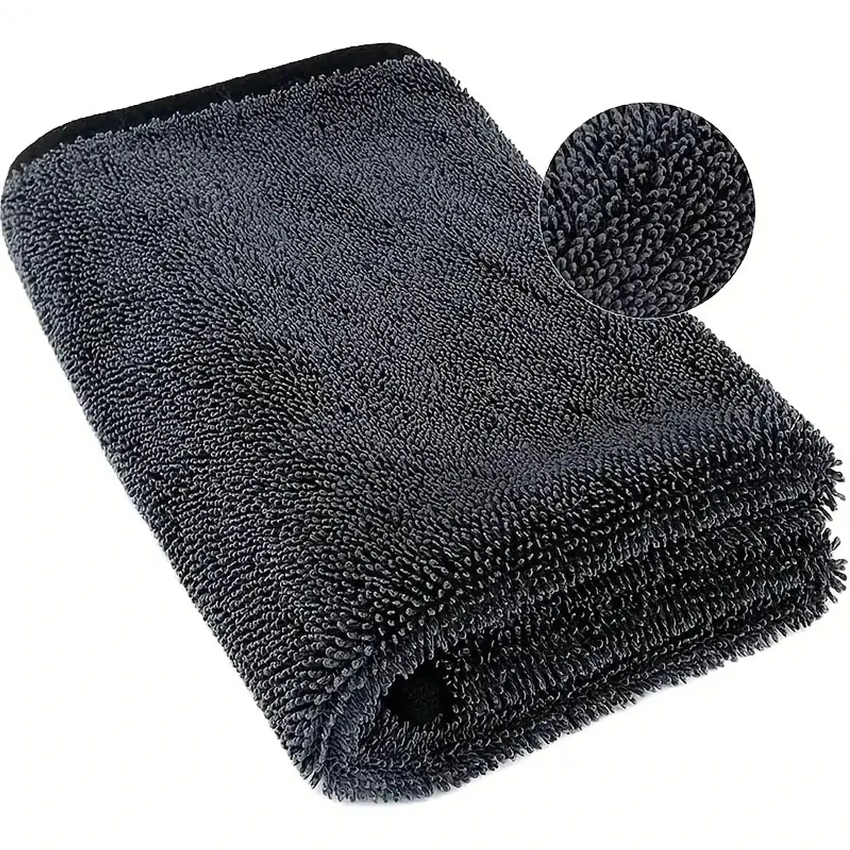 Dark Gray Microfiber Car Towel - Oversized, Strong Absorbent Cleaning Cloth