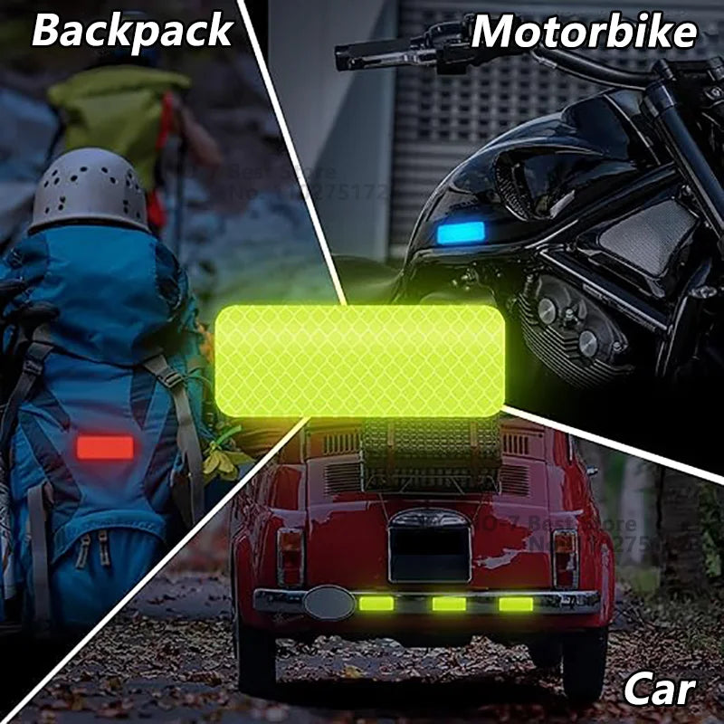 Helmet Safety Reflective Warning Stickers - Waterproof High-Visibility Strip (10pc)