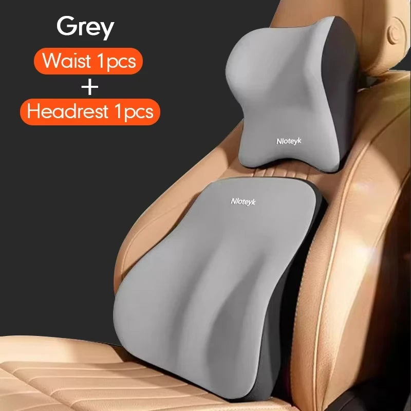 Memory Foam Car Headrest & Lumbar Support Pillow