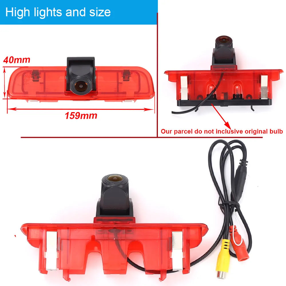 HD Reverse Backup Camera for Fiat Qubo, Fiorino 225, Punto / Citroen Nemo Kombi / Peugeot Bipper, AA, Tepee