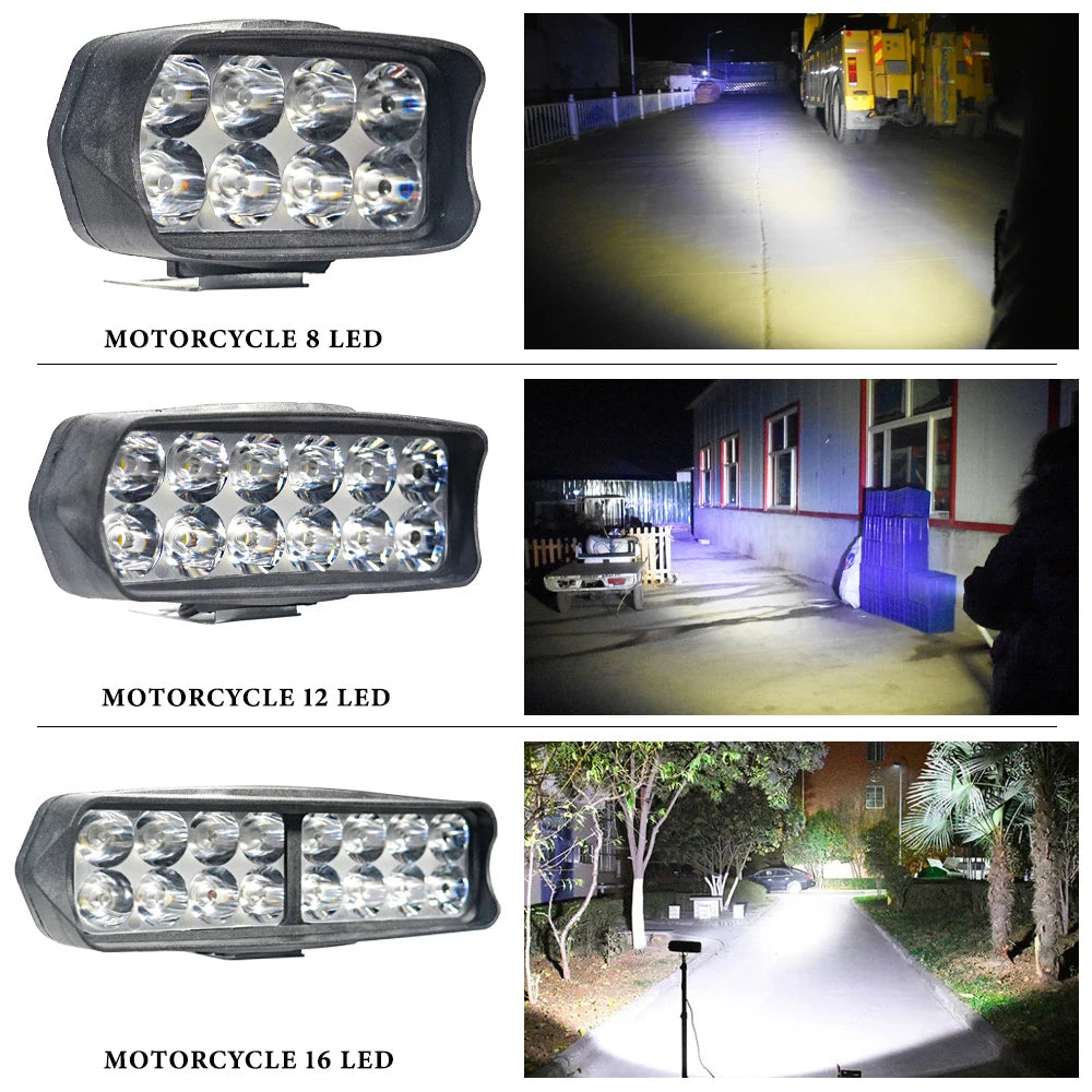 Motorcycle LED Headlight - Waterproof Auxiliary Driving Spotlight
