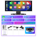 10"/11.26" 4K Dash Cam - Wireless CarPlay & Android Auto GPS Navigation, Dual Lens DVR with WiFi & FM
