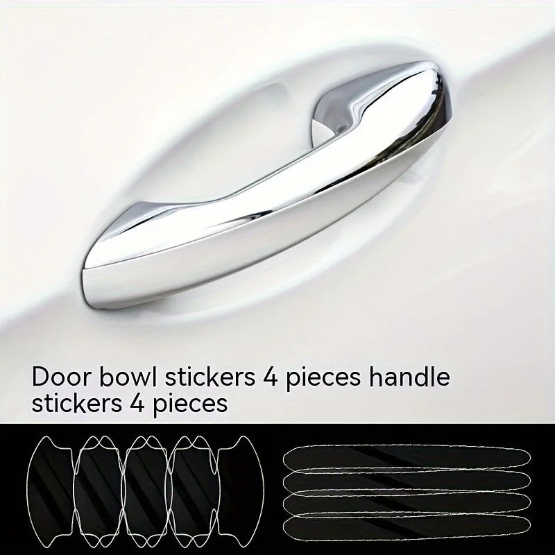 8PCS Clear TPU Car Door Handle Cup Protector | Anti-Scratch Paint Protection Film