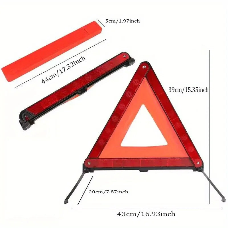 Safety Warning Triangle Car Emergency Kit - Reflective Roadside Sign
