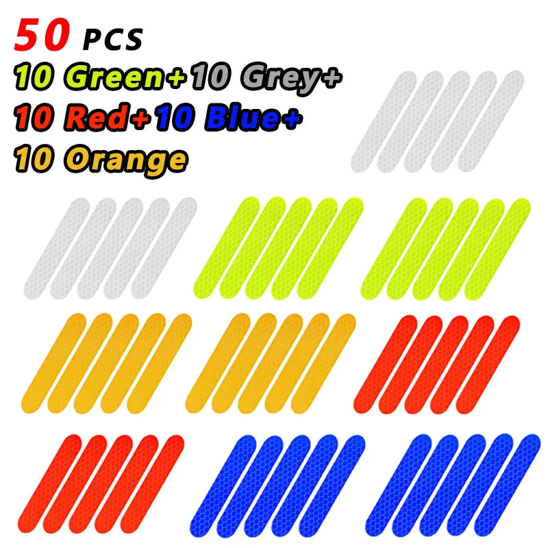 Helmet Safety Reflective Warning Stickers - Waterproof High-Visibility Strip (10pc)