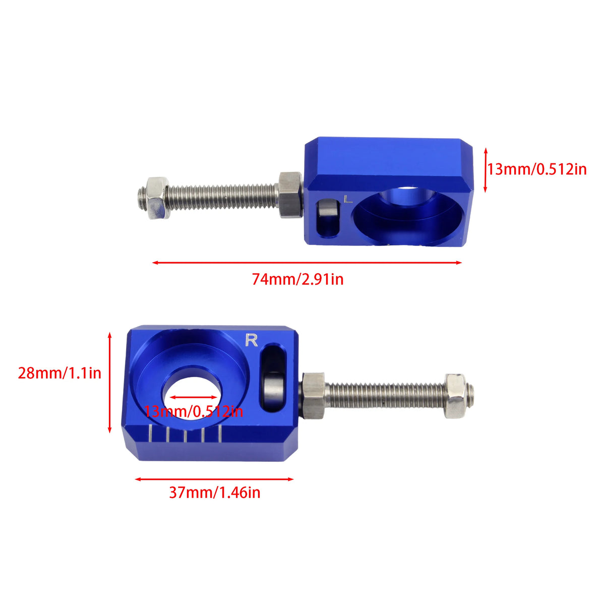 Motorcycle Chain Adjuster - CNC Aluminum Alloy for Surron Light Bee X, Segway X260/X160