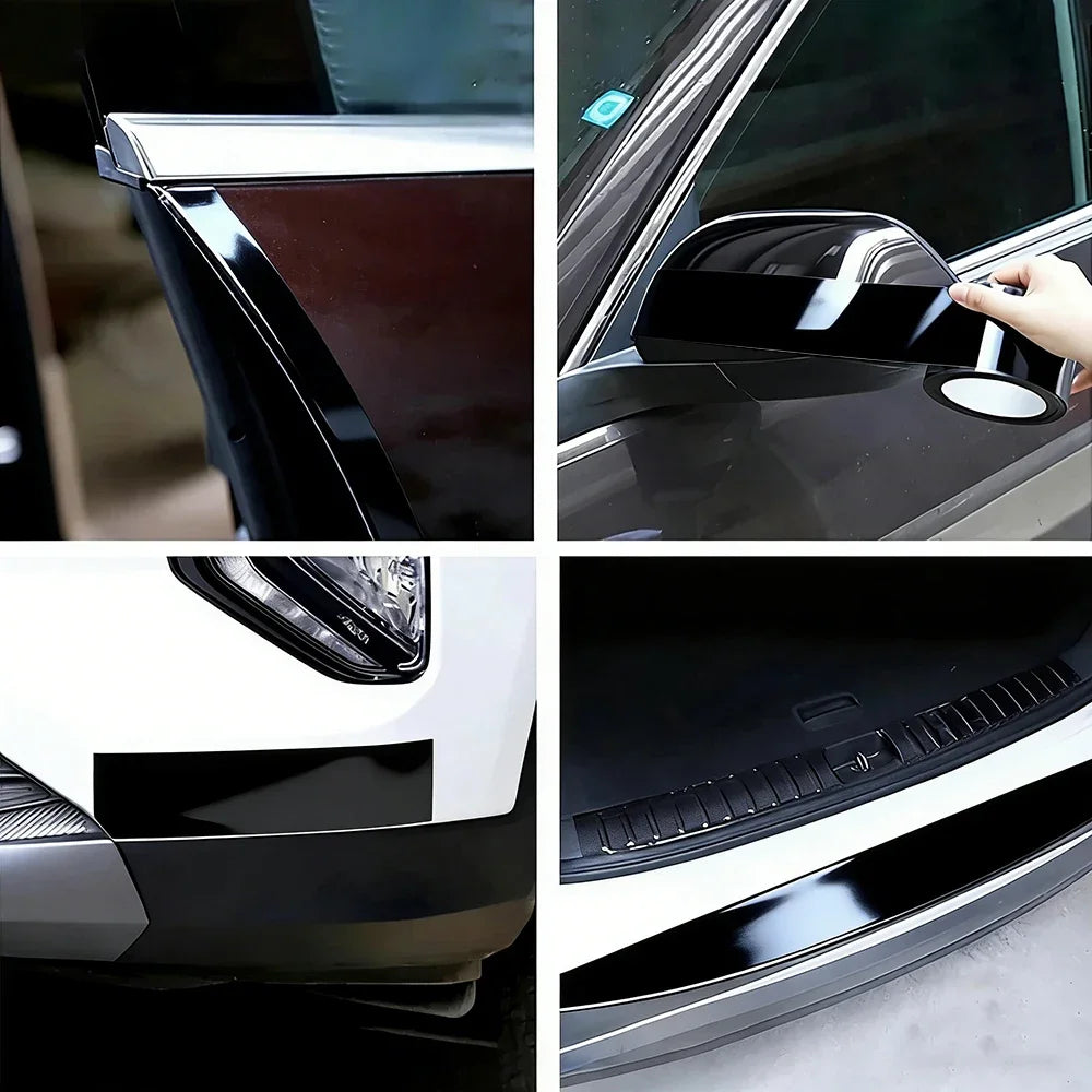 Car Sticker Vinyl Wrap Stripe – Glossy Black Trim Film