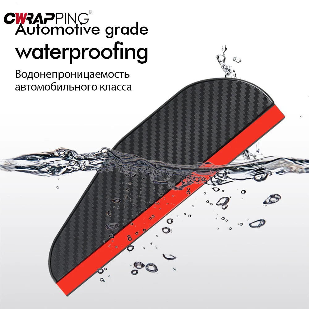2Pcs Car Mirror Rain Eyebrow – Carbon Fiber Sun Visor Cover