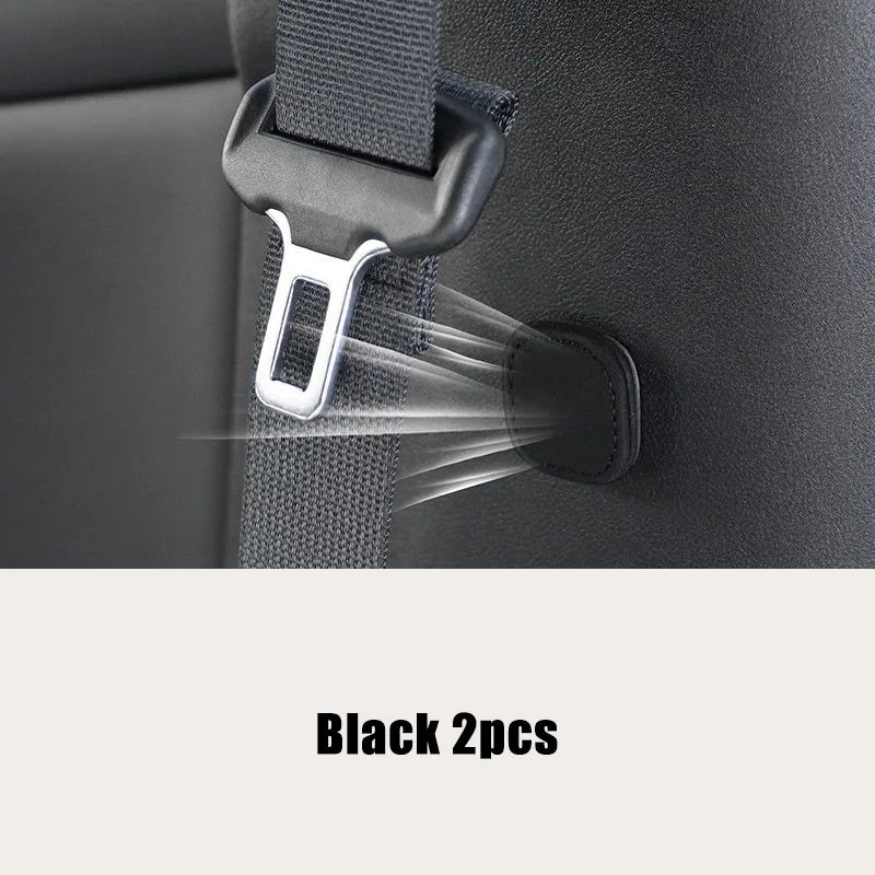 2Pcs Magnetic Car Seat Belt Clip Holder – PU Leather Seatbelt Stopper