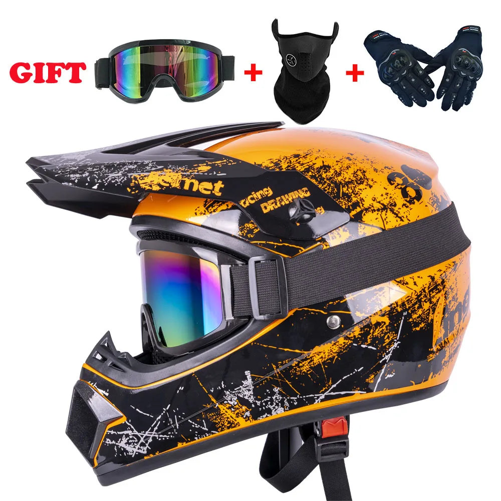 Youth Motorcycle Helmet - Off-Road Dirt Bike ATV DOT Certified