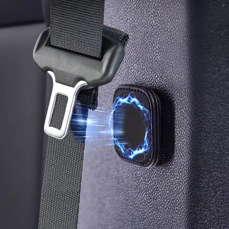 2Pcs Magnetic Car Seat Belt Clip Holder – PU Leather Seatbelt Stopper