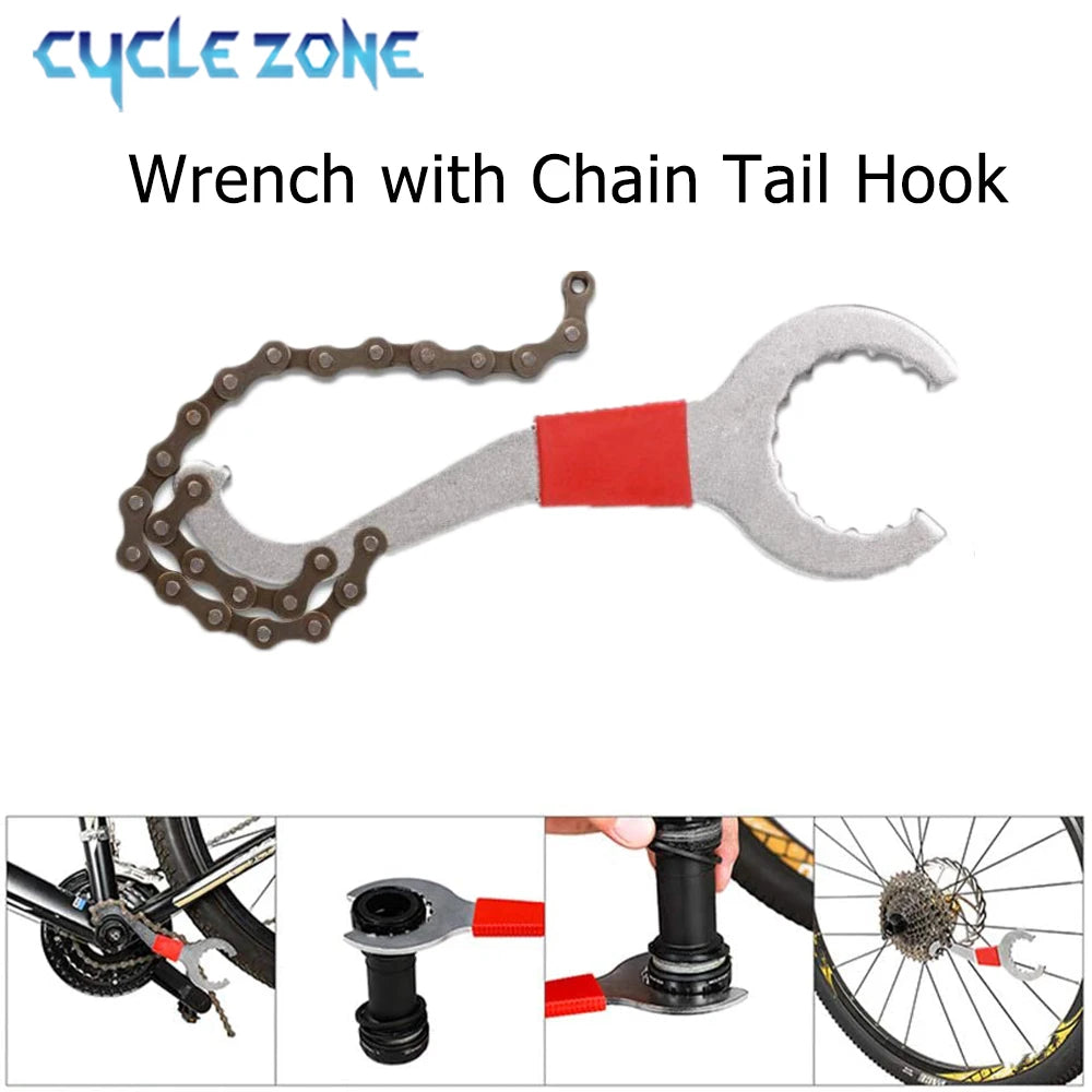 Bicycle Repair Tool Kit - Flywheel Remover, Chain Breaker, Crank Puller & Spoke Wrench for MTB & Road Bike Maintenance