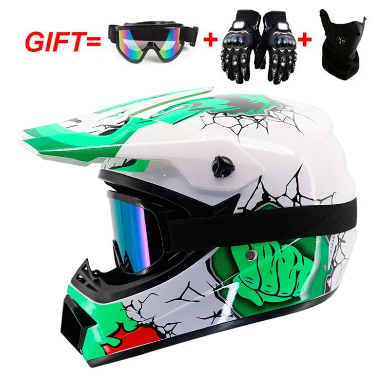 Youth Motorcycle Helmet - Off-Road Dirt Bike ATV DOT Certified