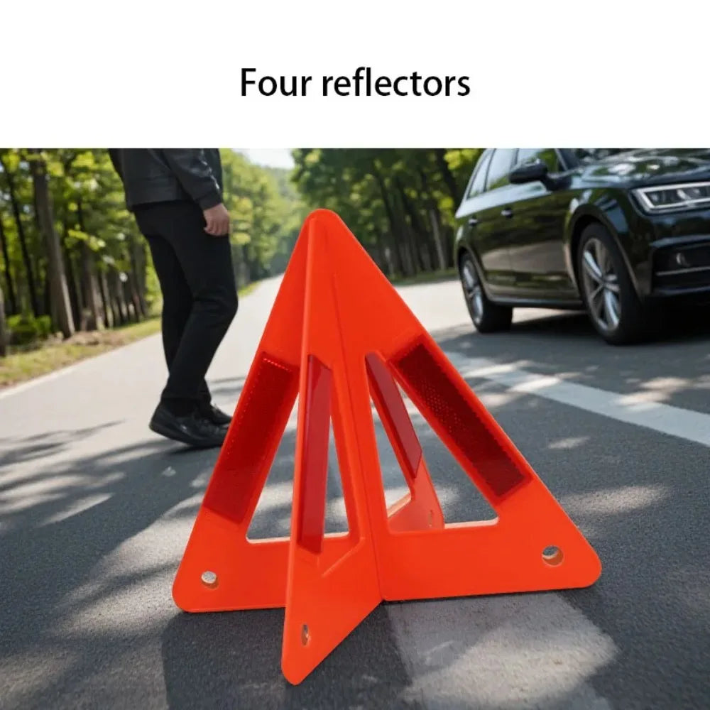 Car Emergency Warning Triangle - Reflective Roadside Safety Sign