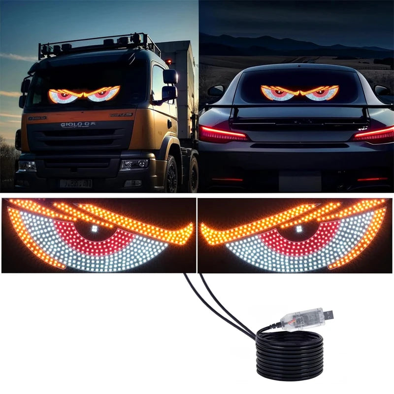 Dynamic LED Devil Eyes Car Windshield Light – USB Powered