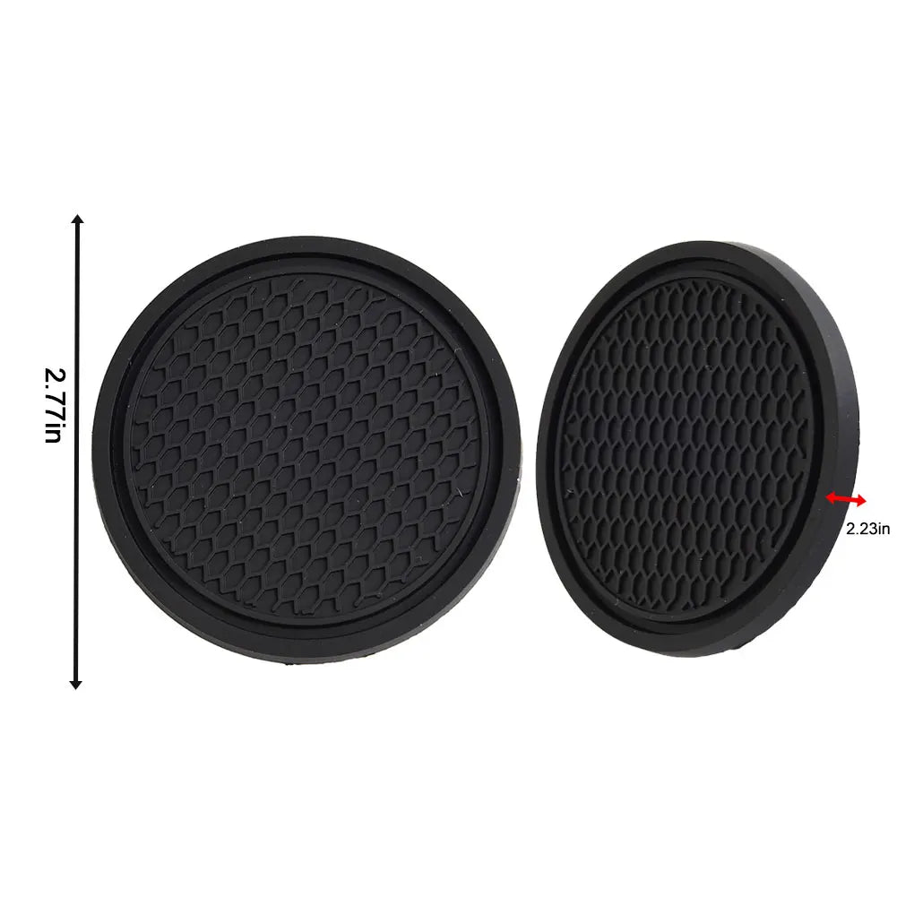 2Pcs Car Cup Holder Coasters – Anti-Slip Insert Pads