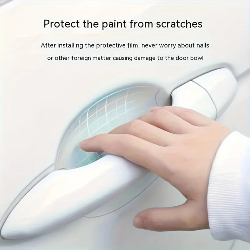 8PCS Clear TPU Car Door Handle Cup Protector | Anti-Scratch Paint Protection Film