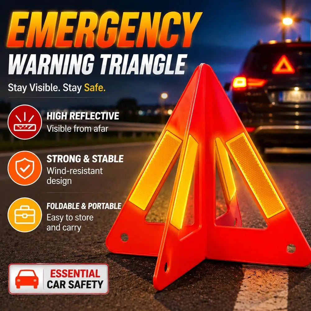 Emergency Warning Triangle - High Visibility Roadside Safety Sign