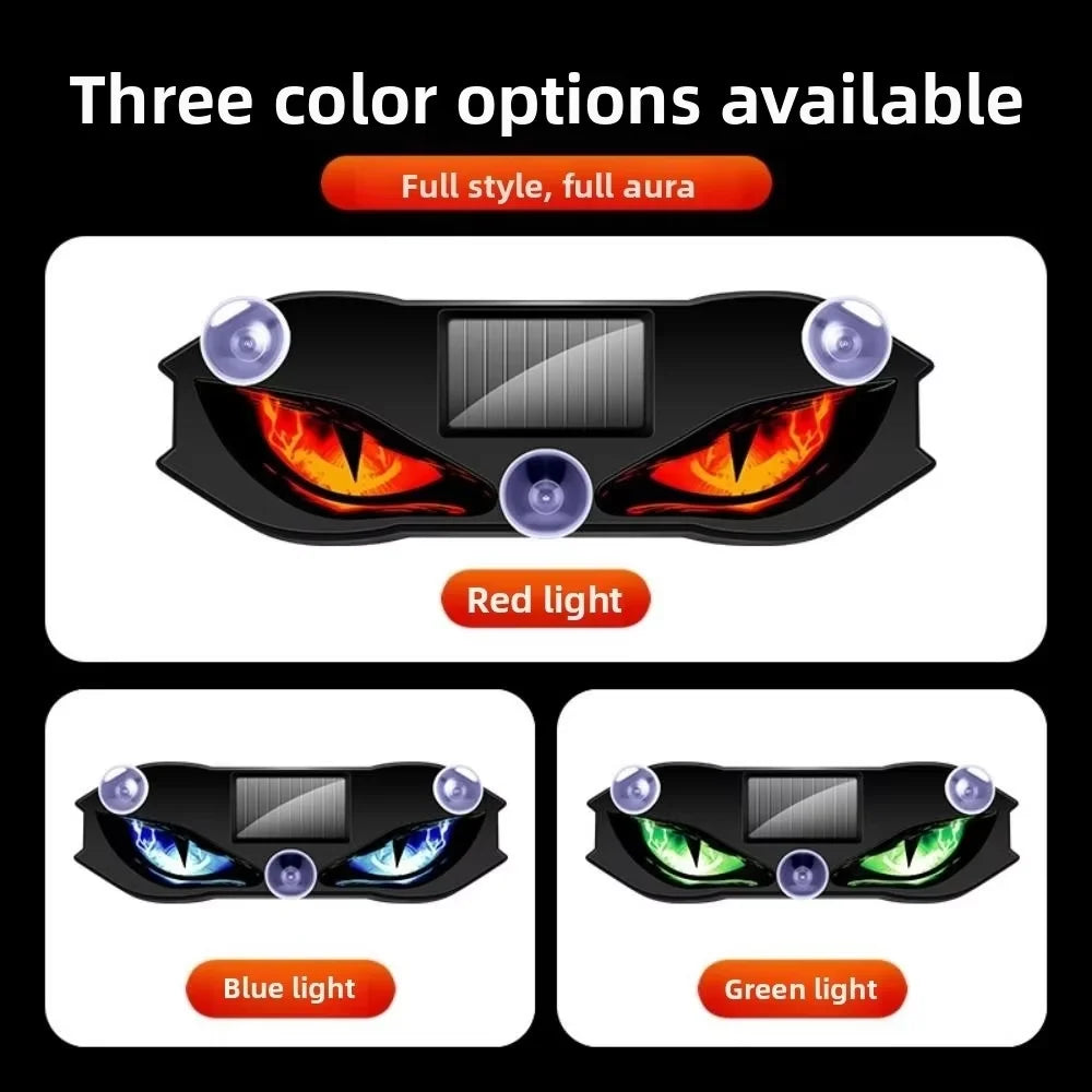 KEVANLY Solar Powered Car Demon Eye Warning Light – Flashing Anti-Collision Safety Light