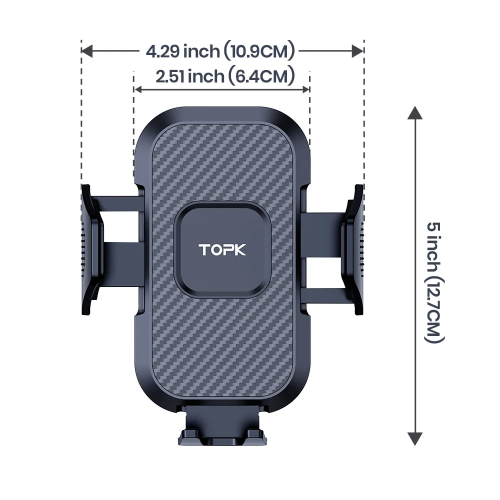 TOPK Auto-Locking Car Phone Holder – Secure Air Vent Mount for iPhone, Samsung & All Smartphones