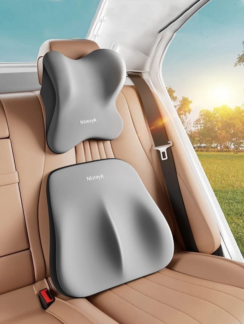 Memory Foam Car Headrest & Lumbar Support Pillow