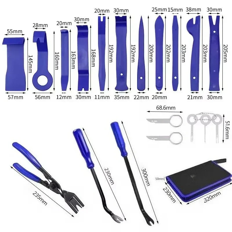 Car Trim Clip & Fastener Assortment Kit - 410pcs Retainer Set with Panel Removal Pry Tools