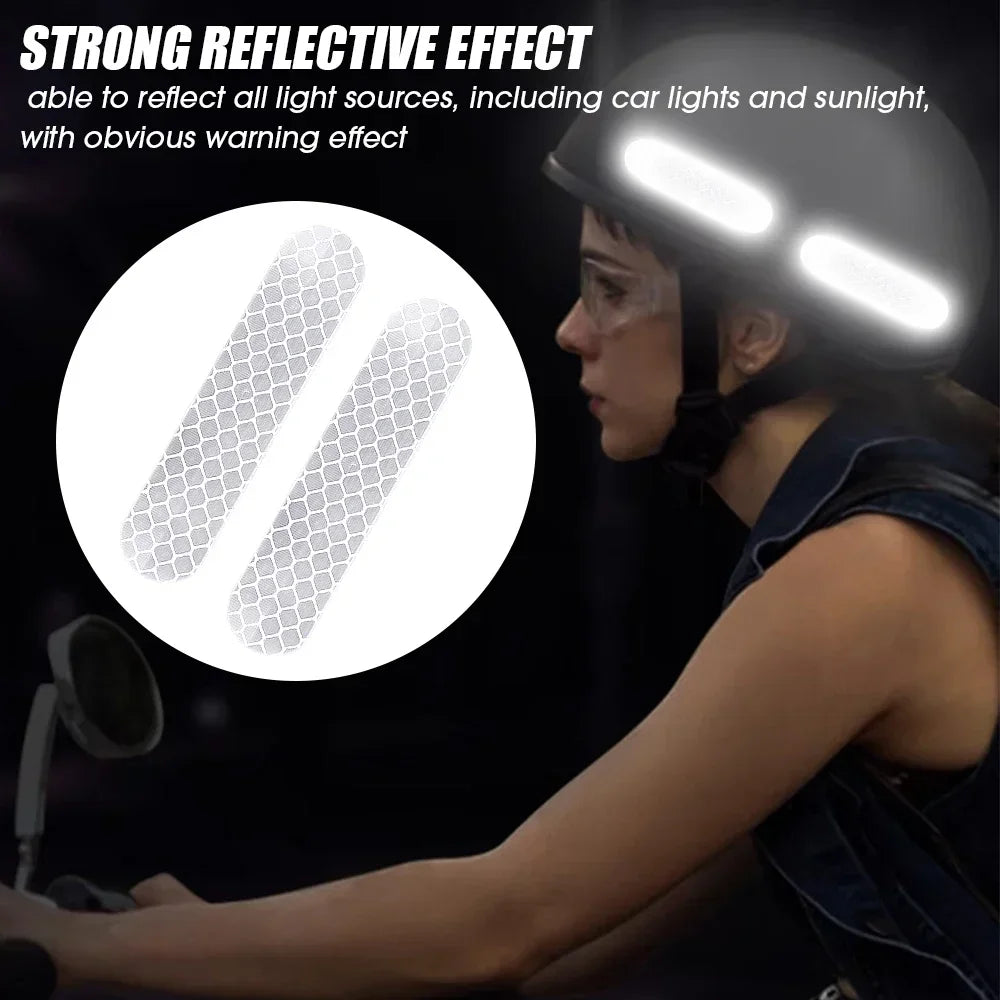 Motorcycle Helmet Reflective Warning Stickers - Night Safety Decals