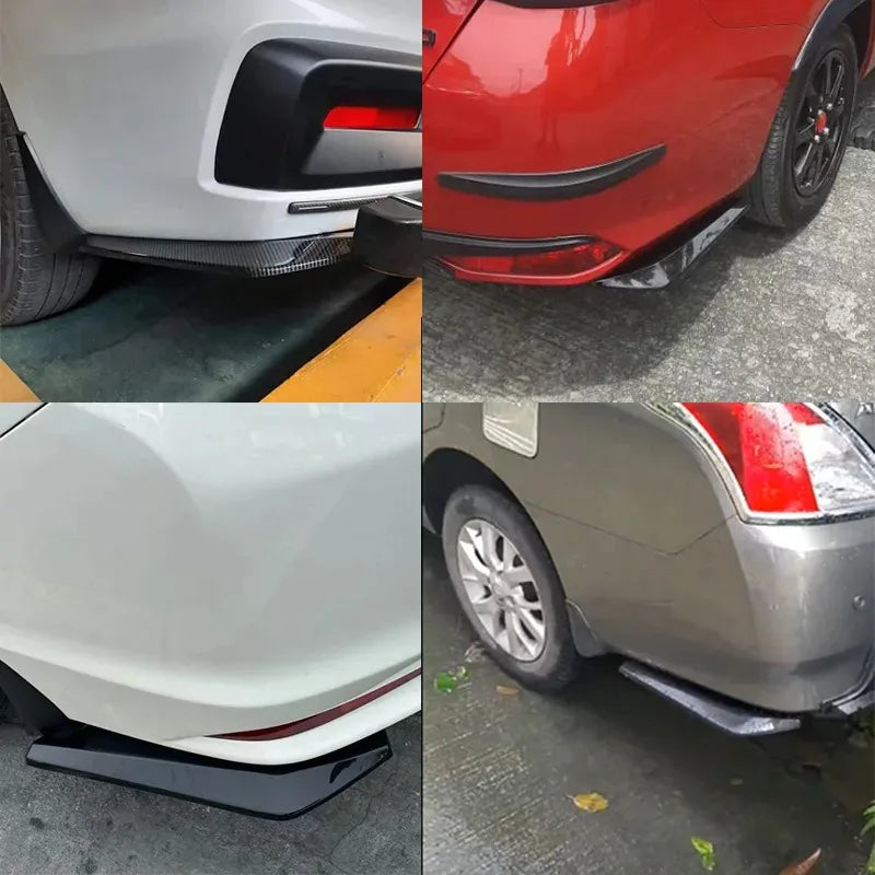 2Pcs Universal Car Rear Bumper Lip Diffuser Splitter – Carbon Fiber Scratch Protector