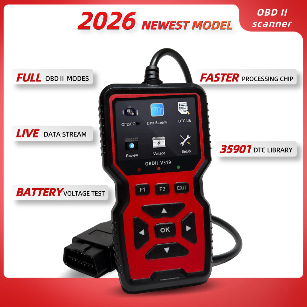 V519 OBD2 Car Diagnostic Scanner – Check Engine Code Reader & Battery Test Tool