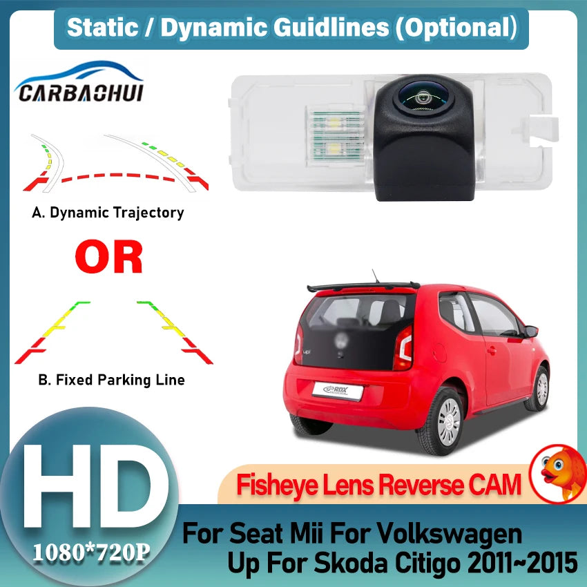 HD Night Vision Fisheye Reverse Backup Camera for Seat Mii, VW Up & Skoda Citigo (2011-2015)
