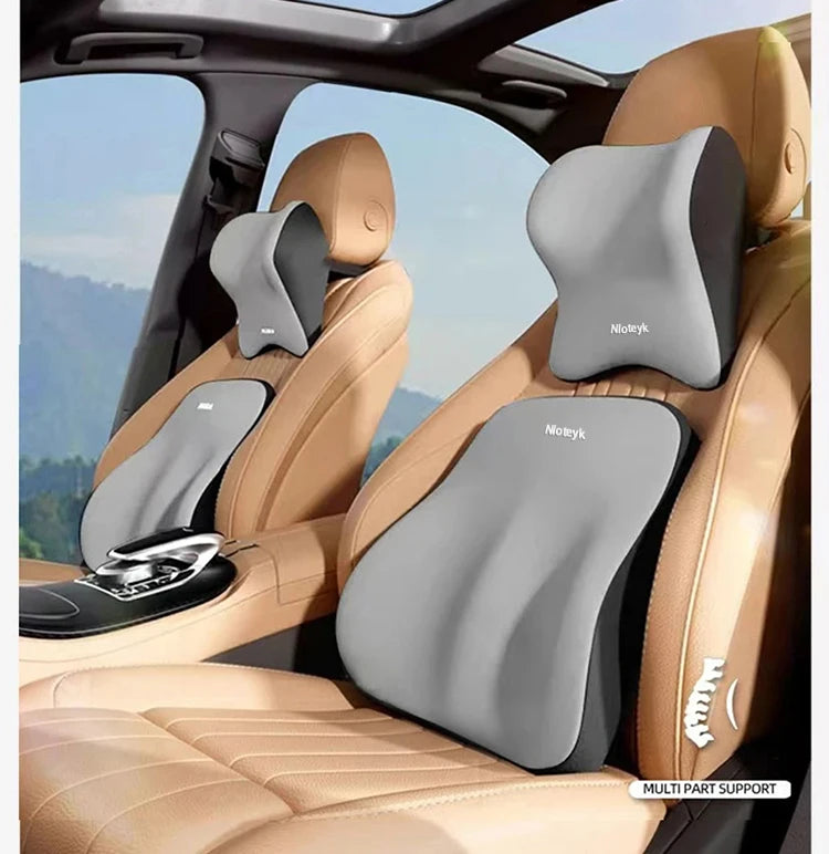 Memory Foam Car Headrest & Lumbar Support Pillow
