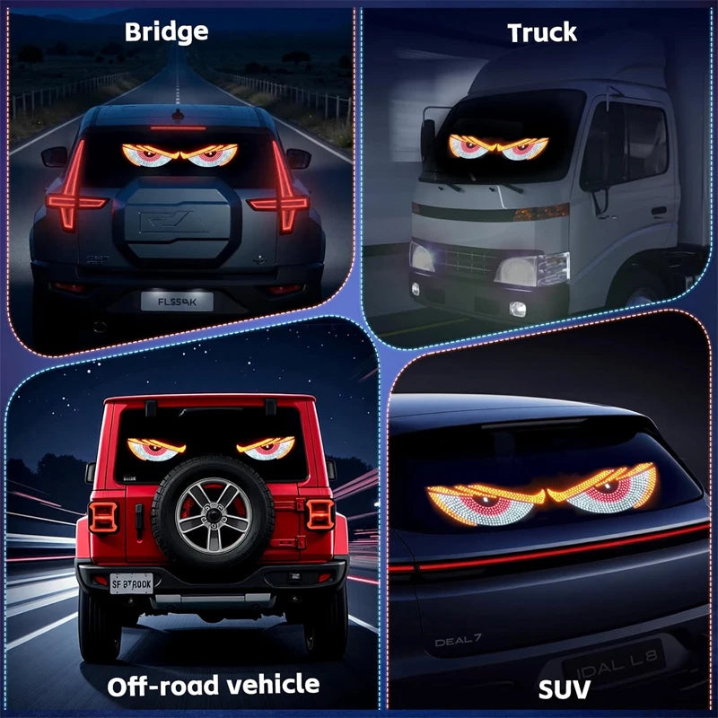 Dynamic LED Devil Eyes Car Windshield Light – USB Powered