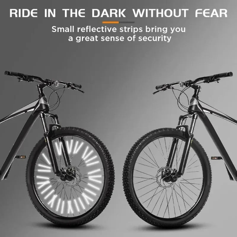 Bicycle Wheel Spoke Reflector Strips - 12Pcs Reflective Mount Clips