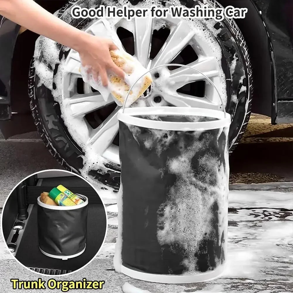 Car Wash Detailing Kit - Collapsible Bucket, Wash Mitt, Towels & Tire Brush Set