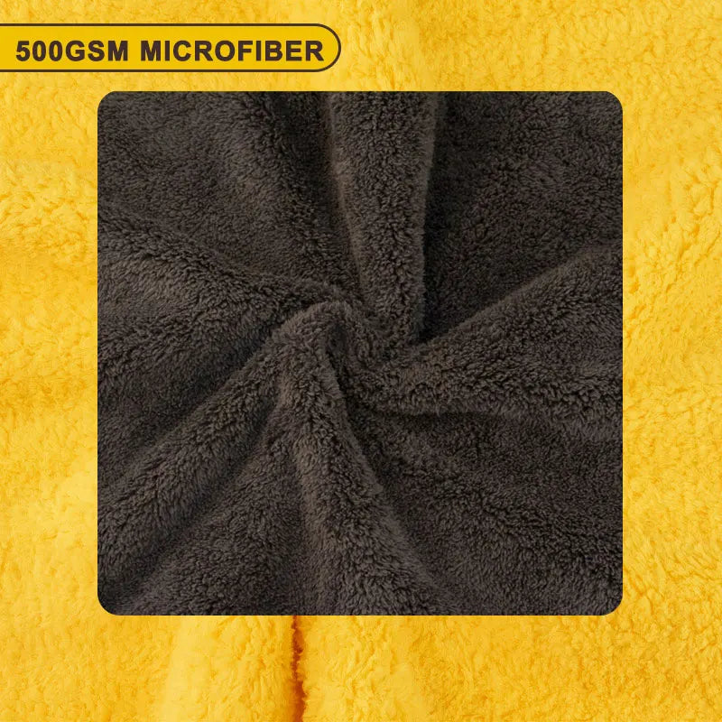 500GSM Microfiber Car Wash Towels - Soft Edgeless Cloths for Drying, Polishing & Detailing, 40x40cm