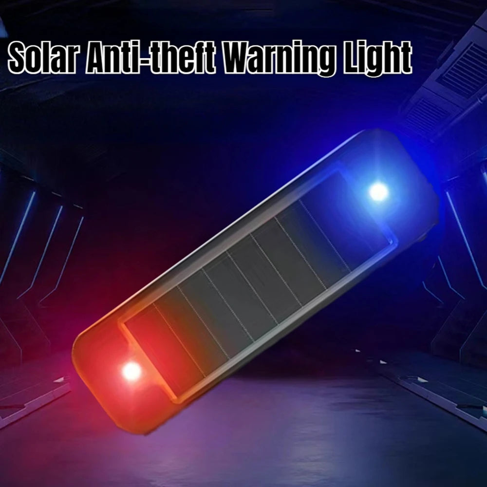 Mini LED Solar Powered Car Warning Light – Flashing Anti-Theft Alarm Lamp