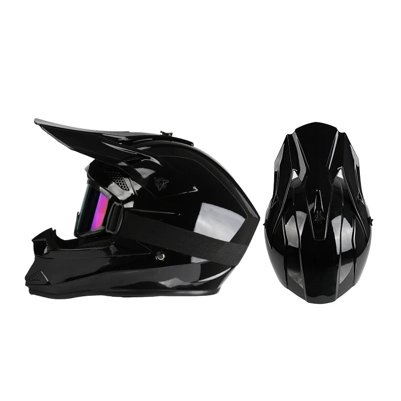 Off-Road Motorcycle Helmet - Full Face Rally Helmet with Goggles