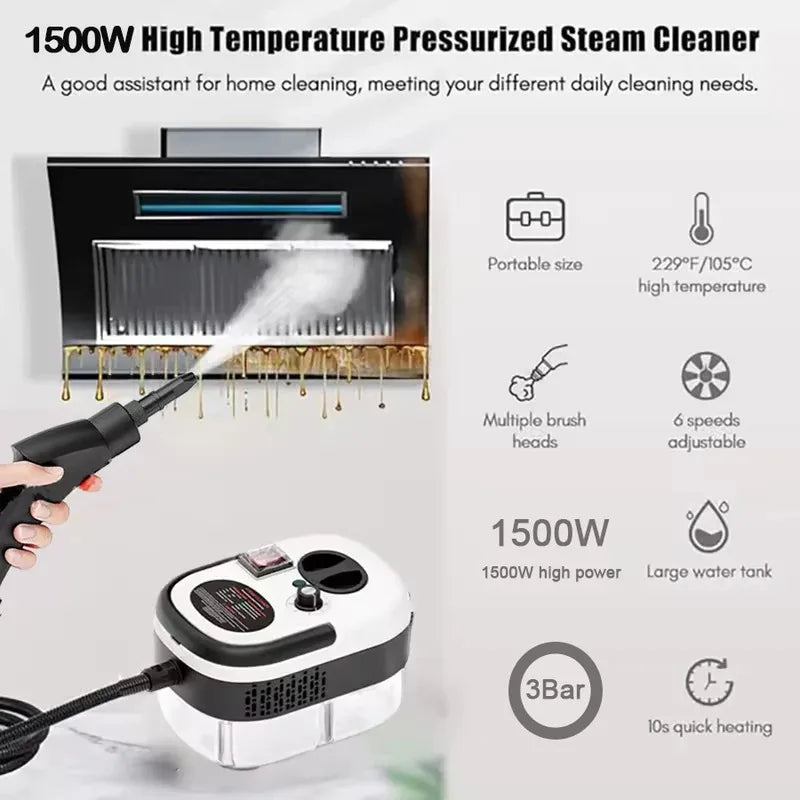 Portable Handheld Steam Cleaner – High-Temperature Pressurized Cleaning Machine for Car & Kitchen