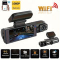 Dual Dash Cam - Front 1080P & Inside 720P with IR Night Vision, Loop Recording & Wide Angle Lens