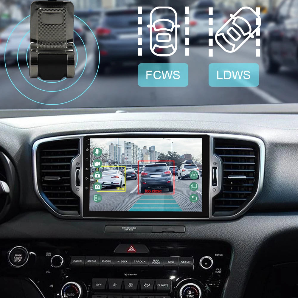ADAS USB Dash Cam - Front & Rear Dual Camera Car DVR with Night Vision for Android Navigation